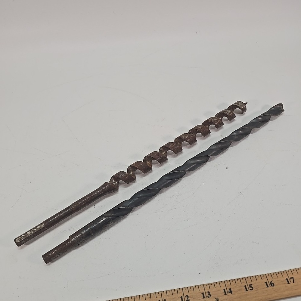 Large 3/4" x‎ 18" Drill Bit & Large 1" x 17" Bore Auger Bit